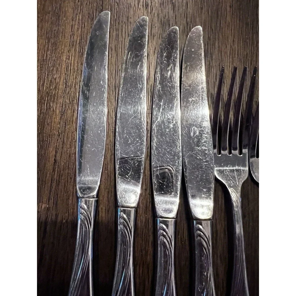12 piece Oneida Camber Cresta Windswept Scroll Stainless Flatware silverware